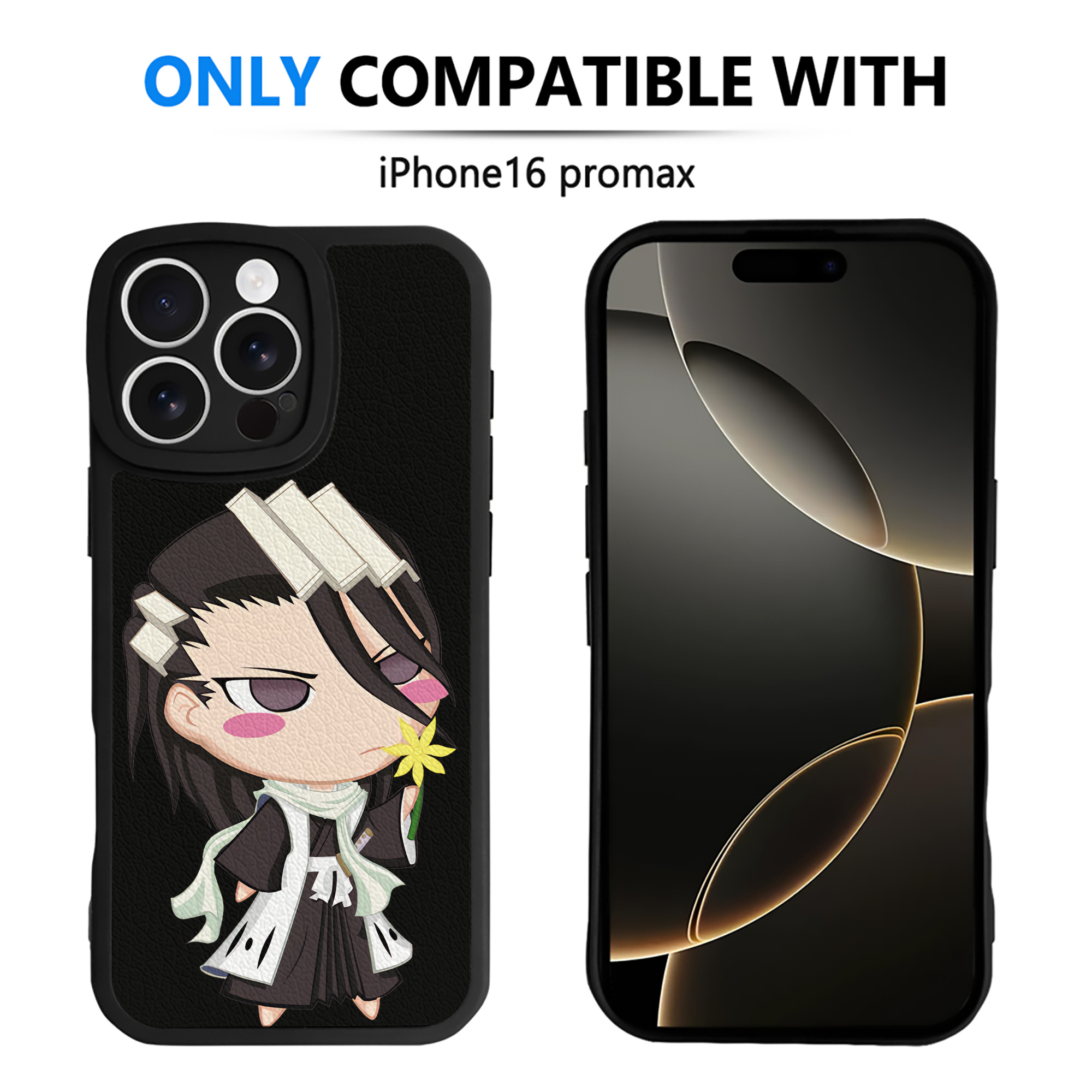 （画像用） ブリーチ くちき びゃくや BLEACH Kuchiki Byakuya 【iPhone 16シリーズ対応】シリコンスマホケース（レザー調） 材質：シリコン